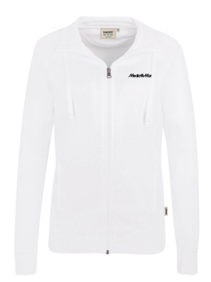 Damen College Sweatjacke Weiss